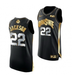 Ohio State Buckeyes Jim Jackson Black Retired Number Golden Authentic Jersey