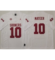 Men Oklahoma Sooners White #10 John MATEER Stitched F U S E NCAA Jersey
