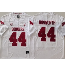 Men Oklahoma Sooners White #44 Brian BOSWORTH Stitched NCAA Jersey