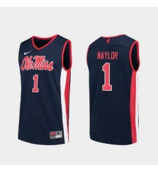 Men Ole Miss Rebels Zach Naylor Navy Replica College Basketball Jersey Men Ole Miss Rebels Zach Naylor Navy Replica College Basketball Jersey