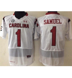 Men South Carolina Gamecocks Deebo Samuel 1 Maroon White Football Jersey Men South Carolina Gamecocks Deebo Samuel 1 Maroon White Football Jersey