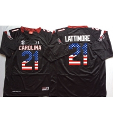 South Carolina Gamecocks 21 Marcus Lattimore Black USA Flag College Jersey South Carolina Gamecocks 21 Marcus Lattimore Black USA Flag College Jersey