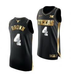 Texas Longhorns Greg Brown 2021 March Madness Golden Authentic Black Jersey Texas Longhorns Greg Brown 2021 March Madness Golden Authentic Black Jersey