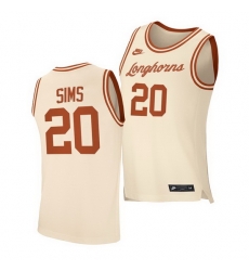 Texas Longhorns Jericho Sims Cream Retro Texas Longhorns Jersey Texas Longhorns Jericho Sims Cream Retro Texas Longhorns Jersey