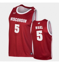 Men Wisconsin Badgers Tyler Wahl Replica Red College Basketball Jersey Men Wisconsin Badgers Tyler Wahl Replica Red College Basketball Jersey