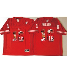 Wisconsin Badgers 16 Russell Wilson Red Portrait Number College Jersey Wisconsin Badgers 16 Russell Wilson Red Portrait Number College Jersey