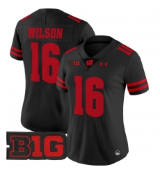 Women Wisconsin Badgers 16 Russell Wilson Black 2024 Vapor Limited Jersey All Stitched Women Wisconsin Badgers 16 Russell Wilson Black 2024 Vapor Limited Jersey All Stitched