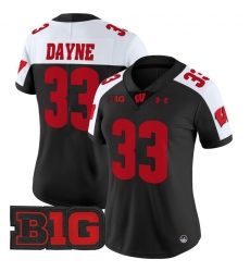 Women Wisconsin Badgers 33 Ron Dayne White 2024 Vapor Limited Jersey All Stitched