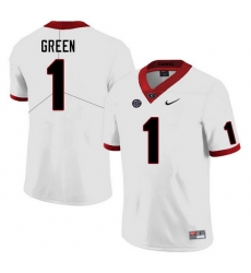 Men #1 Nyland Green Georgia Bulldogs College Football Jerseys Sale-White Men #1 Nyland Green Georgia Bulldogs College Football Jerseys Sale-White