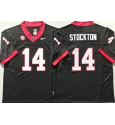 Men Georgia Bulldogs Black #14 Gunner Stockton Stitched NCAA Jersey