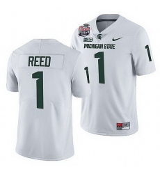 Michigan State Spartans Jayden Reed White 2021 Peach Bowl College Football Playoff Jersey Michigan State Spartans Jayden Reed White 2021 Peach Bowl College Football Playoff Jersey