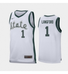 Michigan State Spartans Joshua Langford White Retro Replica Men'S Jersey Michigan State Spartans Joshua Langford White Retro Replica Men'S Jersey