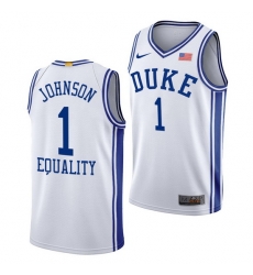 Duke Blue Devils Jalen Johnson White Equality Men Jersey Duke Blue Devils Jalen Johnson White Equality Men Jersey