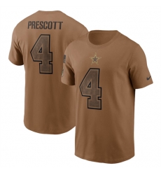 Men Dallas Cowboys 4 Dak Prescott 2023 Brown Salute To Service Name 26 Number T Shirt Men Dallas Cowboys 4 Dak Prescott 2023 Brown Salute To Service Name 26 Number T Shirt