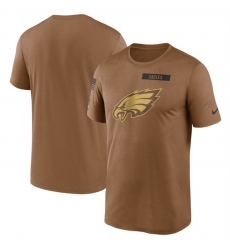 Men Philadelphia Eagles 2023 Brown Salute To Service Legend Performance T Shirt Men Philadelphia Eagles 2023 Brown Salute To Service Legend Performance T Shirt