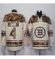 Bruins #4 Bobby Orr Cream Camo Stitched NHL Hoody Bruins #4 Bobby Orr Cream Camo Stitched NHL Hoody