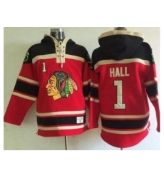 Chicago Blackhawks #1 Glenn Hall Red Lace-Up NHL Jersey Hoodie Chicago Blackhawks #1 Glenn Hall Red Lace-Up NHL Jersey Hoodie