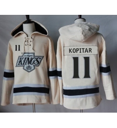 Men Los Angeles Kings 11 Anze Kopitar Cream Sawyer Hooded Sweatshirt Stitched NHL Jersey Men Los Angeles Kings 11 Anze Kopitar Cream Sawyer Hooded Sweatshirt Stitched NHL Jersey