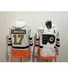 Men's Philadelphia Flyers 17 Wayne Simmonds White Stitched Hoody Men's Philadelphia Flyers 17 Wayne Simmonds White Stitched Hoody