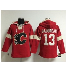 Men Calgary Flames 13 Johnny Gaudreau Red Pullover NHL Hoodie Men Calgary Flames 13 Johnny Gaudreau Red Pullover NHL Hoodie