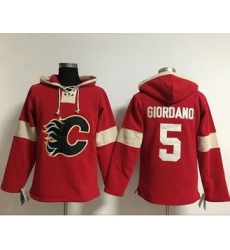 Men Calgary Flames 5 Mark Giordano Red Pullover NHL Hoodie Men Calgary Flames 5 Mark Giordano Red Pullover NHL Hoodie
