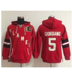 Women Calgary Flames 5 Mark Giordano Red Old Time Heidi NHL Hoodie Women Calgary Flames 5 Mark Giordano Red Old Time Heidi NHL Hoodie