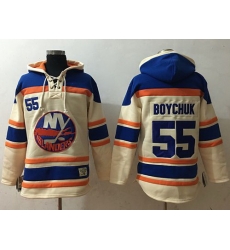 Men New York Islanders 55 Johnny Boychuk Cream Sawyer Hooded Sweatshirt Stitched NHL Jersey Men New York Islanders 55 Johnny Boychuk Cream Sawyer Hooded Sweatshirt Stitched NHL Jersey