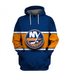 Men New York Islanders Blue Orange All Stitched Hooded Sweatshirt Men New York Islanders Blue Orange All Stitched Hooded Sweatshirt