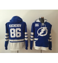 Men Tampa Bay Lightning 86 Nikita Kucherov Blue Stitched Hoodie Men Tampa Bay Lightning 86 Nikita Kucherov Blue Stitched Hoodie