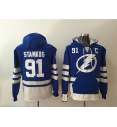 Men Tampa Bay Lightning 91 Steven Stamkos Blue NHL Hoodie Men Tampa Bay Lightning 91 Steven Stamkos Blue NHL Hoodie