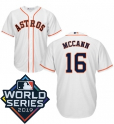 Mens Majestic Houston Astros 16 Brian McCann Replica White Home Cool Base Sitched 2019 World Series Patch Jersey Mens Majestic Houston Astros 16 Brian McCann Replica White Home Cool Base Sitched 2019 World Series Patch Jersey