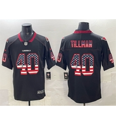 Men Arizona Cardinals 40 Pat Tillman Black 2018 USA Flag Fashion Color Rush Stitched Football Jersey