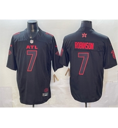 Men Atlanta Falcons 7 Bijan Robinson Black 2025 F U S E   Stranger Things Edition Vapor Limited Stitched Football Jersey