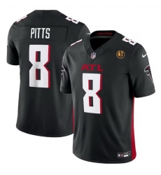 Men Atlanta Falcons 8 Kyle Pitts Black 2023 F U S E With John Madden Patch Vapor Limited Stitched Football Jersey Men Atlanta Falcons 8 Kyle Pitts Black 2023 F U S E With John Madden Patch Vapor Limited Stitched Football Jersey