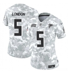Women Atlanta Falcons 5 Drake London 2024 F U S E Arctic Camo Salute To Service Limited Stitched Football Jersey Women Atlanta Falcons 5 Drake London 2024 F U S E Arctic Camo Salute To Service Limited Stitched Football Jersey