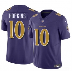 Men Baltimore Ravens 10 DeAndre Hopkins Purple 2025 F U S E  Vapor Limited Football Jersey