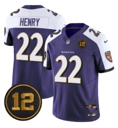 Men Baltimore Ravens 22 Derrick Henry Purple Alternate 2025 F U S E Jacoby Jones Patch Vapor Limited Football Jersey Men Baltimore Ravens 22 Derrick Henry Purple Alternate 2025 F U S E Jacoby Jones Patch Vapor Limited Football Jersey
