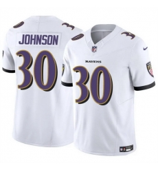 Men Baltimore Ravens 30 D 27Ernest Johnson White 2025 F U S E Vapor Limited Football Jersey Men Baltimore Ravens 30 D 27Ernest Johnson White 2025 F U S E Vapor Limited Football Jersey