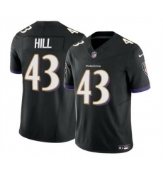 Men Baltimore Ravens 43 Justice Hill Black 2023 F U S E Vapor Limited Football Jersey Men Baltimore Ravens 43 Justice Hill Black 2023 F U S E Vapor Limited Football Jersey