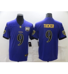 Men Baltimore Ravens 9 Justin Tucker Purple 25th Season Golden Stitched NFL Nike Limited Jersey Men Baltimore Ravens 9 Justin Tucker Purple 25th Season Golden Stitched NFL Nike Limited Jersey
