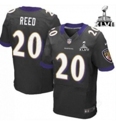 Men Ravens #20 Reed Black Elite Jersey Men Ravens #20 Reed Black Elite Jersey
