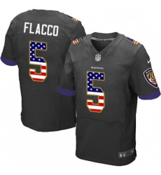 Mens Nike Baltimore Ravens 5 Joe Flacco Elite Black Alternate USA Flag Fashion NFL Jersey Mens Nike Baltimore Ravens 5 Joe Flacco Elite Black Alternate USA Flag Fashion NFL Jersey