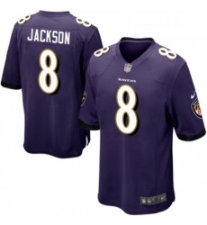 Mens Nike Baltimore Ravens 8 Lamar Jackson Game Purple Team Color NFL Jersey Mens Nike Baltimore Ravens 8 Lamar Jackson Game Purple Team Color NFL Jersey