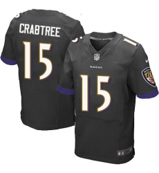 Nike Ravens #15 Michael Crabtree Black Alternate Mens Stitched NFL New Elite Jersey Nike Ravens #15 Michael Crabtree Black Alternate Mens Stitched NFL New Elite Jersey