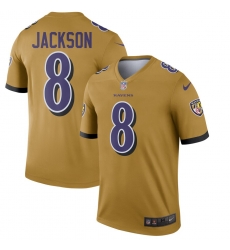 Nike Ravens 8 Lamar Jackson Gold Inverted Legend Jersey Nike Ravens 8 Lamar Jackson Gold Inverted Legend Jersey