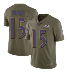 Ravens 15 Marquise Brown Olive Men Stitched Football Limited 2017 Salute To Service Jersey Ravens 15 Marquise Brown Olive Men Stitched Football Limited 2017 Salute To Service Jersey