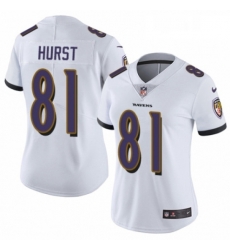 Womens Nike Baltimore Ravens 81 Hayden Hurst White Vapor Untouchable Limited Player NFL Jersey Womens Nike Baltimore Ravens 81 Hayden Hurst White Vapor Untouchable Limited Player NFL Jersey