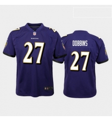 youth j.k. dobbins baltimore ravens purple game jersey youth j.k. dobbins baltimore ravens purple game jersey