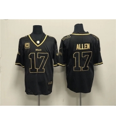 Men Buffalo Bills 17 Josh Allen Black Gold With 4 Star C Patch Limited Stitched Jersey Men Buffalo Bills 17 Josh Allen Black Gold With 4 Star C Patch Limited Stitched Jersey