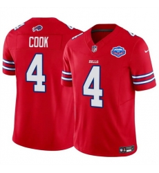 Men Buffalo Bills 4 James Cook Red 2025 F U S E  With Farewell Patch Vapor Untouchable Limited Stitched Football Jersey